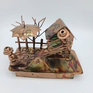 Berkeley Designs Metal Seesaw Music Box Plays "Its A Small World" Vintage